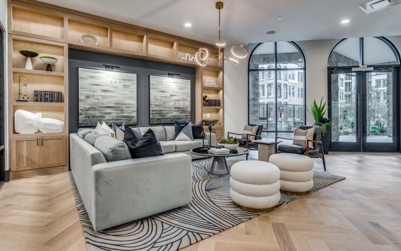 Beautiful clubroom with lounge seating and gaming areas